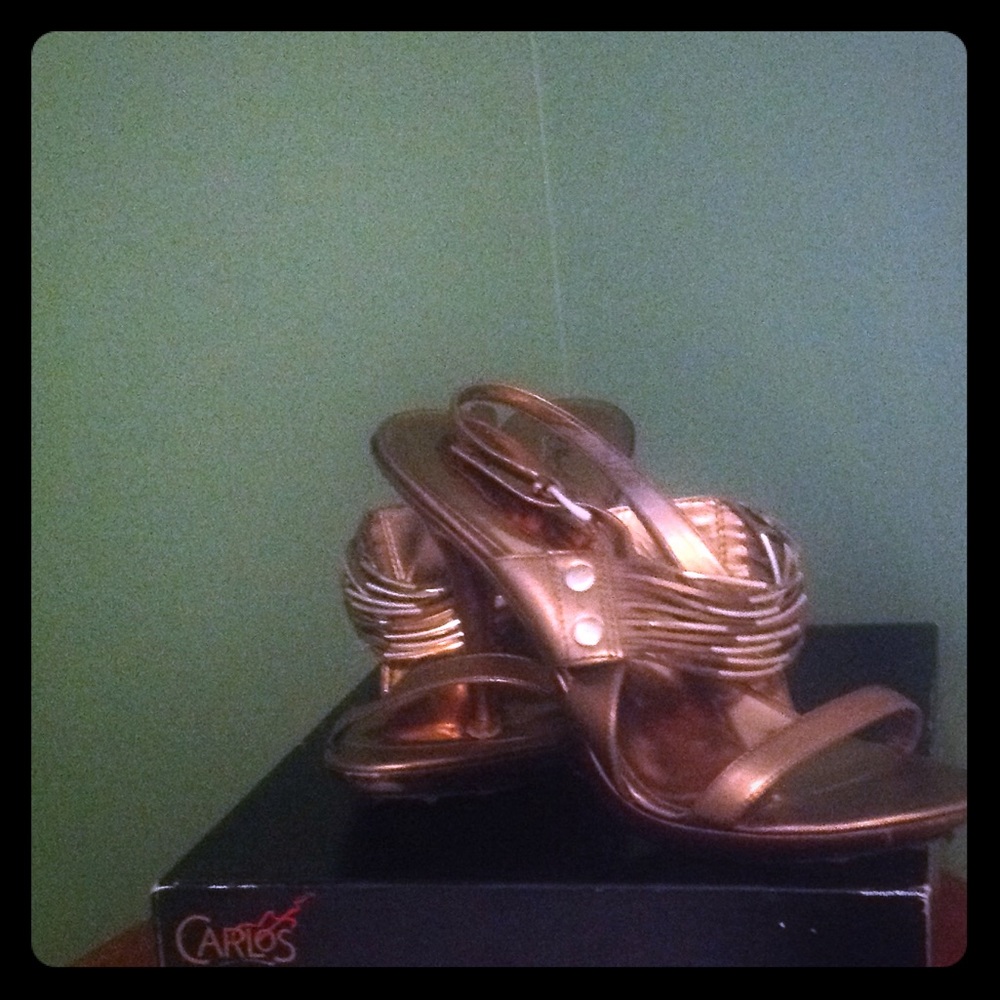 Carlos Santana Gold Strap Shoe